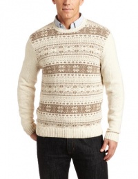 Perry Ellis Men's Long Sleeve Fair CDesign Crew Neck Sweater