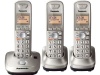 Panasonic KX-TG4013N DECT 6.0 PLUS Expandable Digital Cordless Phone, Champagne Gold, 3 Handsets