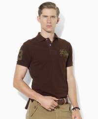 Polo Ralph Lauren Shirt, Custom-Fit Short-Sleeved Dual Match Cotton Mesh Polo, Deep Chocolate