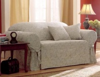 Sure Fit Scroll 1-Piece Sofa Slipcover, Champagne