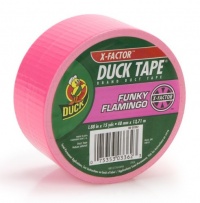 Duck Brand 868088 X-Factor Neon Colored Duct Tape, Funky Flamingo, 1.88-Inch by 15 Yards, Single Roll