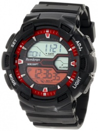 Armitron Men's 40/8246RED Oversized Black Two-Zone Red Dial Digital World Time Sport Watch