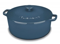 Cuisinart CI670-30BG Chef's Classic Enameled Cast Iron 7-Quart Round Covered Casserole, Provencal Blue