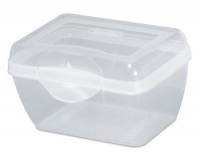 Sterilite 17718612 Flip Top Storage Box, Clear, 12-Pack, Micro