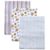 Luvable Friends 3 Count Flannel Receiving Blanket Set, Blue