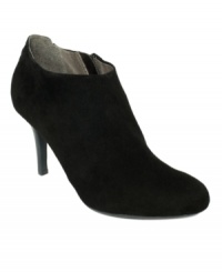 Try on DKNYC's Samira booties and watch as the smooth suede and thin heel top off your look with elegant style.