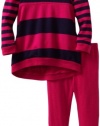 Splendid Littles Baby-girls Newborn Cambridge Mixed Stripe Tunic Set, Raspberry, 3-6 Months