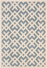 Area Rug 6x9 Rectangle Transitional Blue - Bone Color - Safavieh Courtyard Rug from RugPal