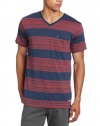 Billabong Men's Suspect V Neck T-Shirt, Marine, Large