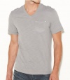 G by GUESS Pennie V-Neck Tee, FROST GREY (LARGE)