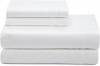 Double Stitch Sateen Queen Sheet Set, White