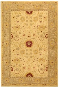 Safavieh AN550A 8-Feet Anatolia Collection Handmade Hand-Spun Wool Square Area Rug, Ivory and Sand