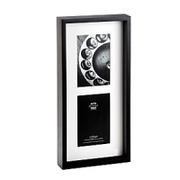 Preserve and present treasured photos in Prinz's black pine wood frame. White beveled matting highlights two images while the shadow box design adds depth and dimension.