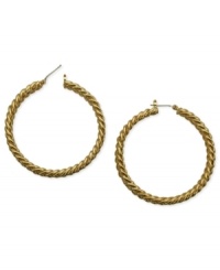 Haute hoops. This pair of earrings from T Tahari's Essentials Collection is crafted from gold-tone mixed metal with a link design adding a stylish touch. Approximate diameter: 1-13/16 inches.