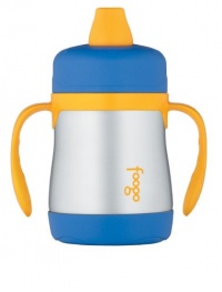 Thermos Foogo Phases Leak Proof Stainless Steel Sippy Cup, 7 Ounce, Blue/Yellow