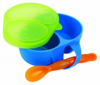 Sassy First Solids Feeding Bowl with Spoon, Boy, Blue