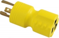 Conntek Locking Adapter with 30 Amp 125 Volt Male Plug To 15/20 Amp Straight Blade Female Connector