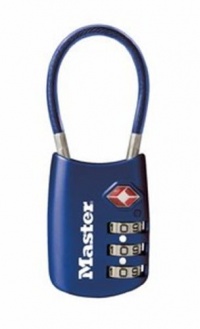 Master Lock 4688DBLU TSA Accepted Cable Luggage Lock, Blue