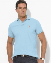 Short-sleeved polo shirt cut for a comfortable, classic fit.