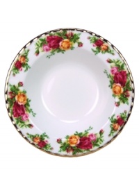 This popular bone china pattern surrounds blooming sprays of colorful English roses with hand-applied bands of 22K gold. Safe for use in the dishwasher, oven and freezer. Manufacturer's two-year warranty.