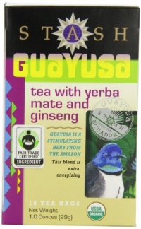 Stash Tea Guayusa with Yerba Mate & Ginseng, 18-Count Tea Bags