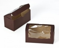 Dress My Cupcake Double Standard Chocolate Brown Cupcake Box and Holder (With Window), Set of 100 - Holder, Box, Carrier, Display