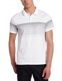 Calvin Klein Sportswear Men's Short Sleeve 3 Button Engineered Jersey Stripe Polo