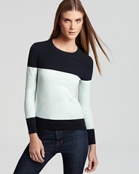 Bold, color blocked striped empower this Theory sweater for on-trend perfection this fall.