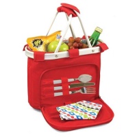 Picnic Time Metro Uno Insulated Tote with Lunch Service for 1, Red