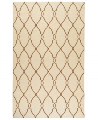 Stunning in its simplicity, this artist-designed area rug from Surya brings a calming beauty to any area in your home. Interlocking lines crisscross against a soft ivory background, creating a chic lattice-like pattern that's stylishly simple.