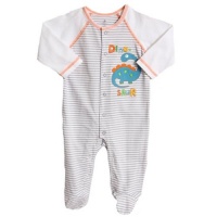 ABSORBA Baby-boys Newborn Dino Raglan Sleeve Footie