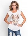 GUESS Beautiful Ending Tank, TRUE WHITE (MEDIUM)