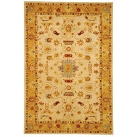 Safavieh AN543C 8-Feet Anatolia Collection Handmade Hand-Spun Wool Square Area Rug, Ivory and Gold