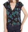 G by GUESS Carnation Challis Top, JET BLACK MULTI (XS)