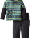 Calvin Klein Boys 2-7 Twofer Hooded Top With Jeans, Multi, 5