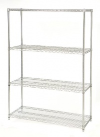 Seville Classics SHE18484 18-Inch by 48-Inch by 72-Inch Shelving System, Chrome