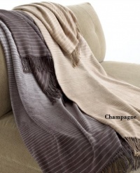 Hotel Collection Blanket Horizon Stripe Throw Champagne