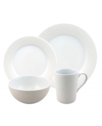 Make a bold impact with the understated Fretwork place settings. A matte geometric pattern contrasts glossy porcelain, giving white-on-white dinnerware a sense of chic dimension. From Nikko.