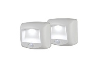 Mr. Beams MB532 Battery Operated Indoor/Outdoor Motion-Sensing LED Step Light, White,, 2-Pack