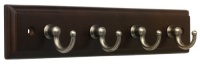 Liberty Hardware RPSR4AZ-210-D 9-Inch 4 Hook Key Rail/Rack, Espresso and Antique Iron