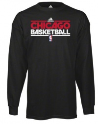 Chicago Bulls Black Youth adidas On-Court Practice Long Sleeve T-Shirt