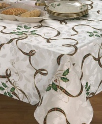 Lenox Table Linens, 70 Holiday Nouveau Ribbon Round Tablecloth