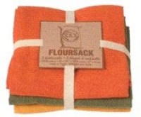 Now Designs Set of 3 Floursack Towels, Olive Series