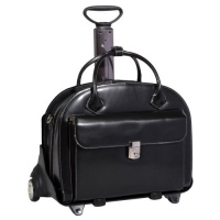 McKleinUSA GLEN ELLYN 94365 Black Leather Detachable-Wheeled Women's Case