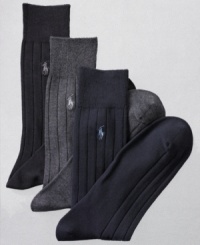 Ribbed for comfort and lightweight, these comfortable dress socks stretch over the calf and stay in place all day long.