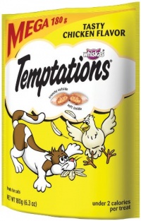 Whiskas Temptations Tartar Control Tasty Chicken Flavour Treats for Cats, 6.3-Ounce Pouches (Pack of 10)