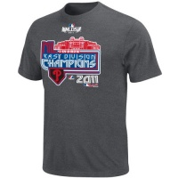 Majestic Philadelphia Phillies Youth 2011 NL East Division Champions Clubhouse Locker Room T-Shirt - Charcoal (X-Large)