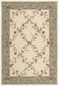 Nourison Citi Limits Ivory Floral Trellis 5-Feet by 7.6-Feet Polyacrylic Area Rug