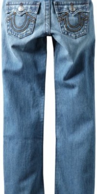 True Religion Boys 8-20 Jack Leather Cut Logo Jean, High Plains Med, 10