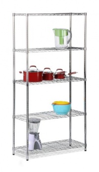 Honey-Can-Do SHF-01443 5-Tier Shelving Holds 200-Pounds per Shelf, 72-Inch, Chrome